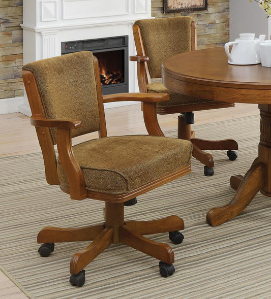 Mitchell - Upholstered Swivel Dining And Game Chair - Amber Gaming Chairs by CoasterEssence - Walls Furniture & Mattress