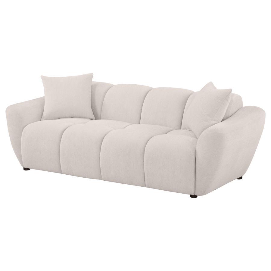 Destino - Chenille Upholstered Splayed Arm Sofa - Greige Stationary Sofas by Coaster Fine Furniture - Walls Furniture & Mattress