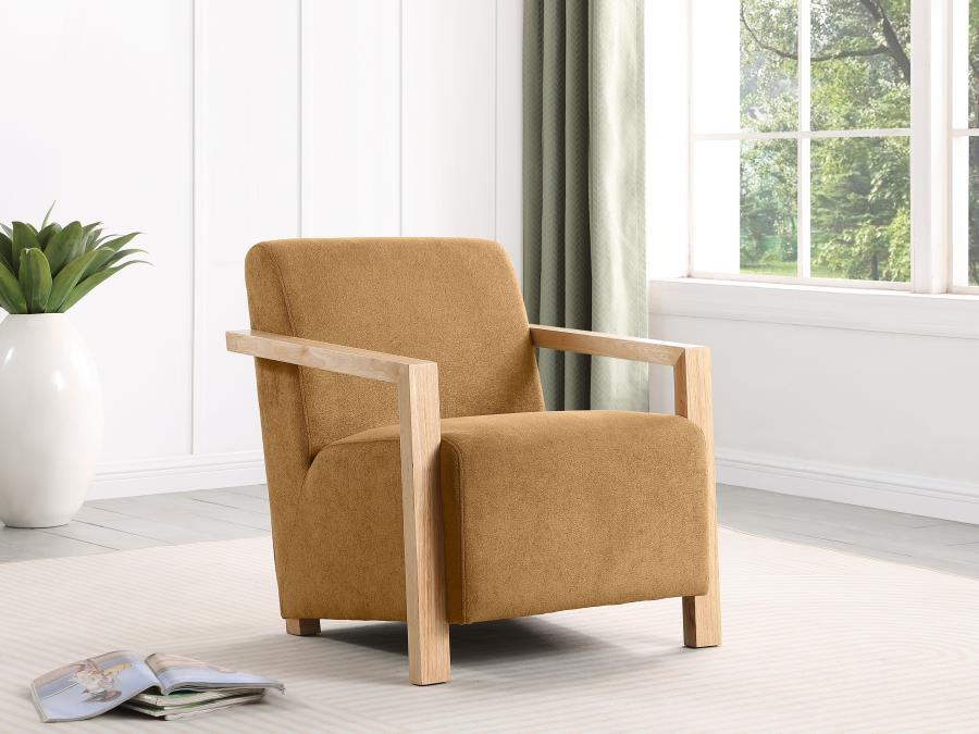 Diego - Upholstered Accent Arm Chair With Wood Arms Arm Chairs by CoasterEveryday - Walls Furniture & Mattress