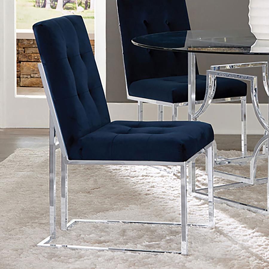 Cisco - Velvet Upholstered Dining Side Chair (Set of 2) Chair Sets by CoasterElevations - Walls Furniture & Mattress