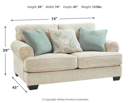 Monaghan - Loveseat - Sandstone Stationary Loveseats by Signature Design by Ashley® - Walls Furniture & Mattress