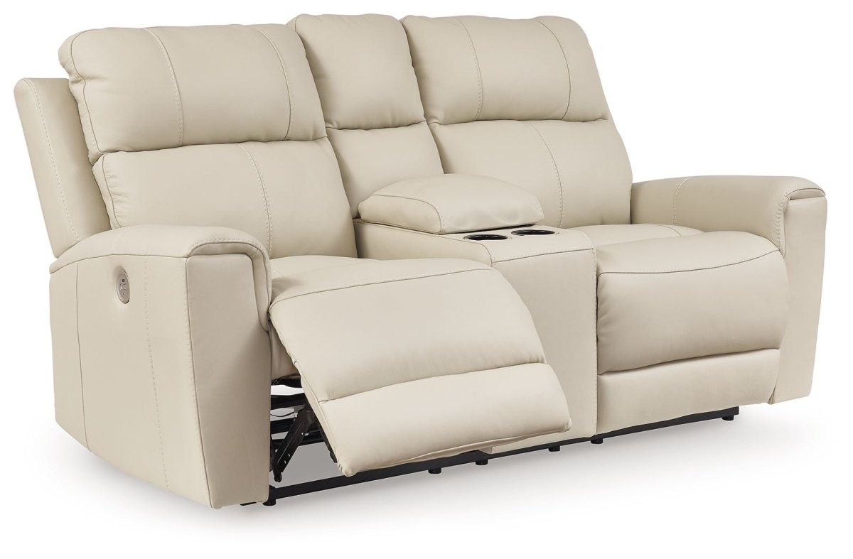 Dahlmoore - Dbl Power Reclining Loveseat With Console - Almond Reclining Loveseats by Signature Design by Ashley® - Walls Furniture & Mattress