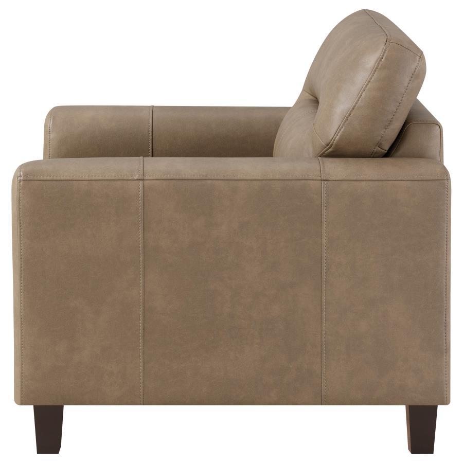 Scotland - Faux Leather Upholstered Track Arm Chair Arm Chairs by Coaster Fine Furniture - Walls Furniture & Mattress