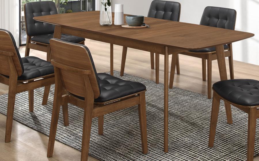 Redbridge - Extension Leaf Dining Table - Natural Walnut Dining Tables with Extensions by CoasterEveryday - Walls Furniture & Mattress