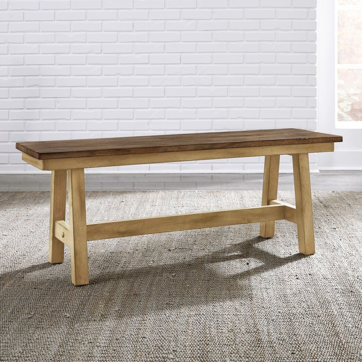 Lindsey Farm - Backless Bench (RTA) - Natural & Brown Dining Benches by Liberty Furniture - Walls Furniture & Mattress