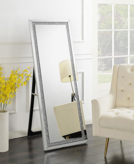 Seraphina - Acrylic Framed Standing Mirror - Silver Floor Mirrors by CoasterEveryday - Walls Furniture & Mattress
