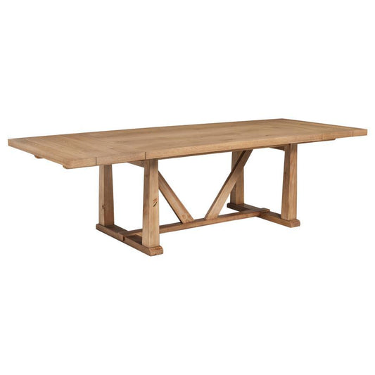 Middleton - 106" Extension Leaf Dining Table - Natural Brown Dining Tables with Extensions by Coaster Fine Furniture - Walls Furniture & Mattress