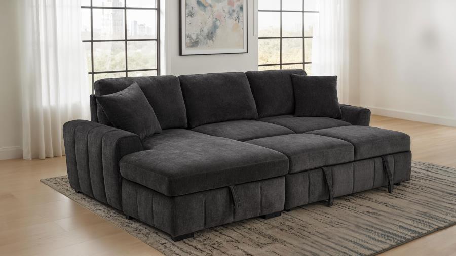 Pastrana - Upholstered Sleeper Sectional Sofa Sleeper Sectionals by Coaster Fine Furniture - Walls Furniture & Mattress