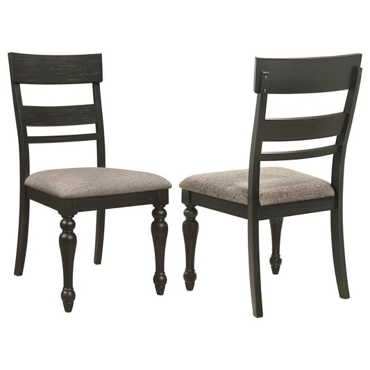 Bridget - Wood Dining Side Chair (Set of 2) - Charcoal Chair Sets by Coaster Fine Furniture - Walls Furniture & Mattress