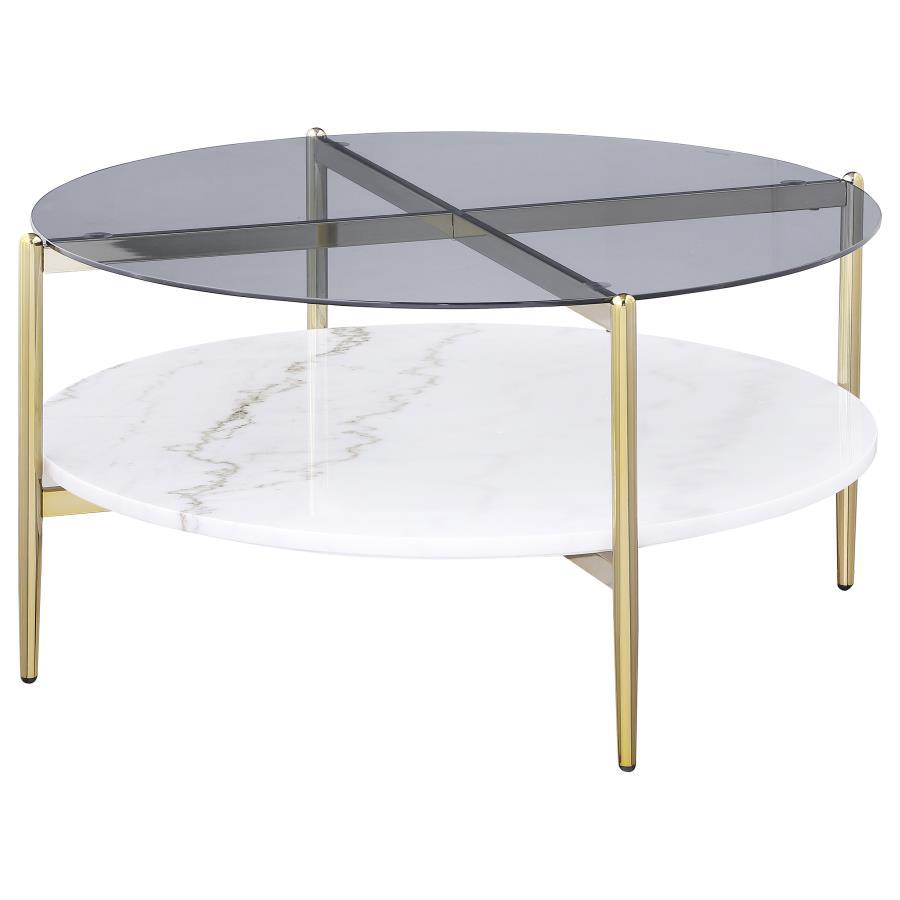 Jonelle - Round Glass Top Table End Tables by CoasterEveryday - Walls Furniture & Mattress