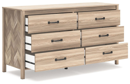 Battelle - Six Drawer Dresser - Tan Dressers by Signature Design by Ashley® - Walls Furniture & Mattress