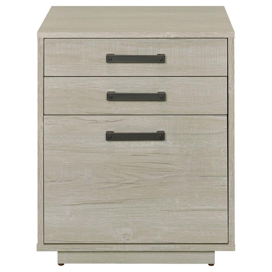 Loomis - 3 - Drawer Home Office File Cabinet - Whitewashed Gray Filing Cabinets by CoasterEssence - Walls Furniture & Mattress