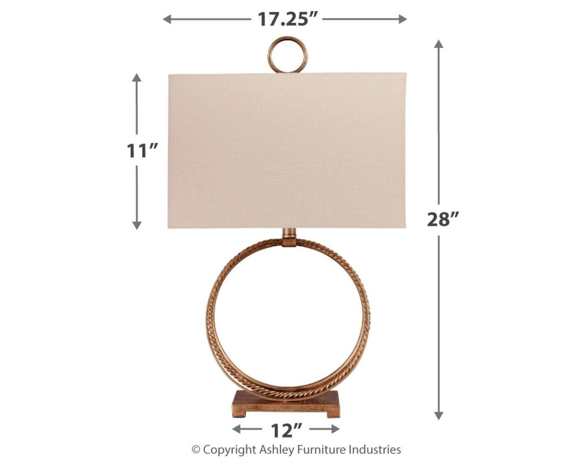 Mahala - Metal Table Lamp - Antique Gold Finish Table Lamps by Signature Design by Ashley® - Walls Furniture & Mattress
