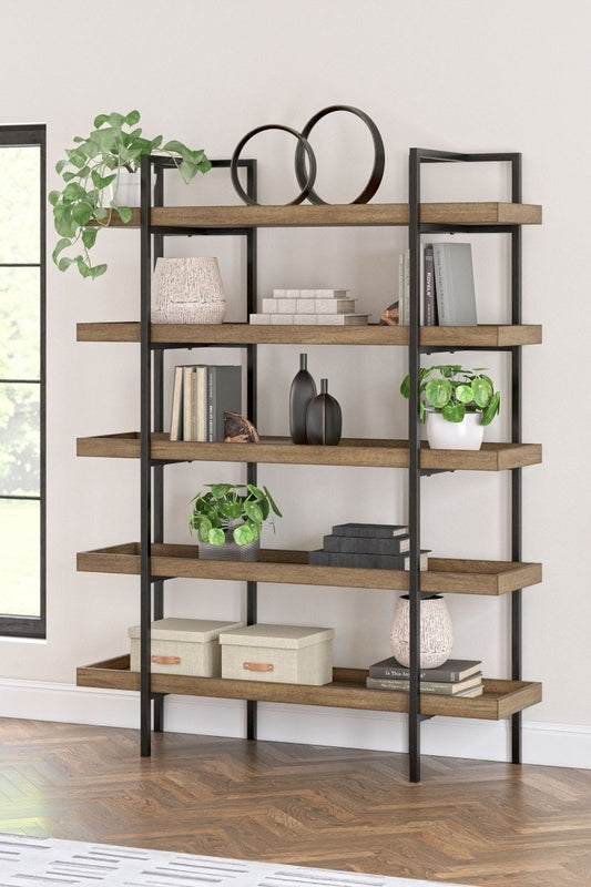 Montia - Bookcase - Light Brown Etageres by Signature Design by Ashley® - Walls Furniture & Mattress