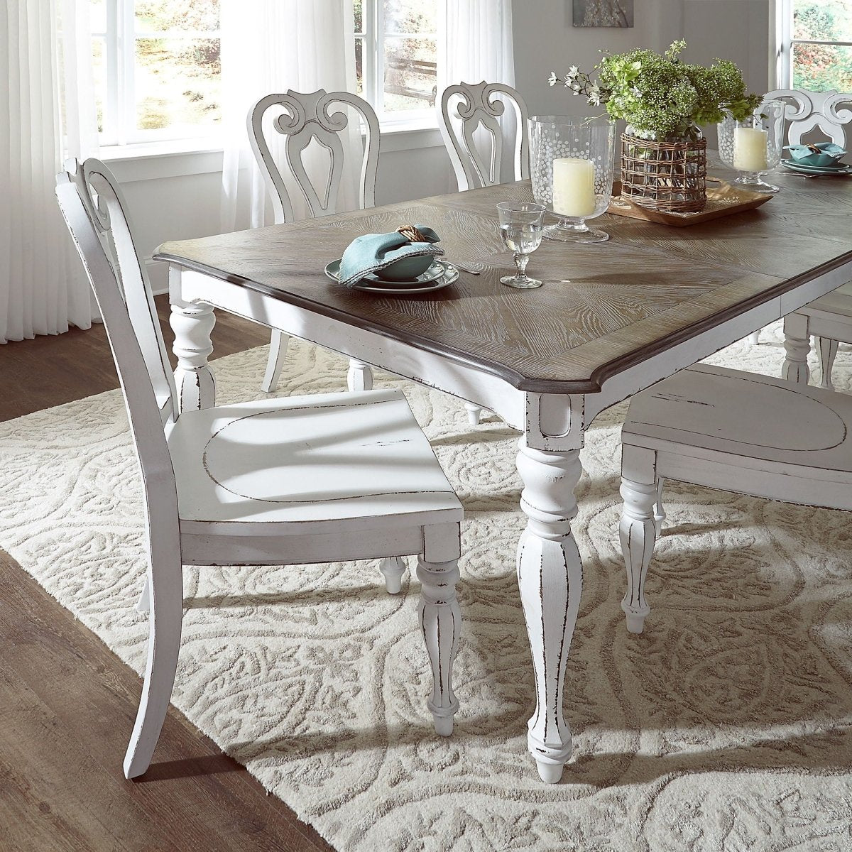Magnolia Manor - Rectangular Table Set 5 Piece Dining Room Sets by Liberty Furniture - Walls Furniture & Mattress