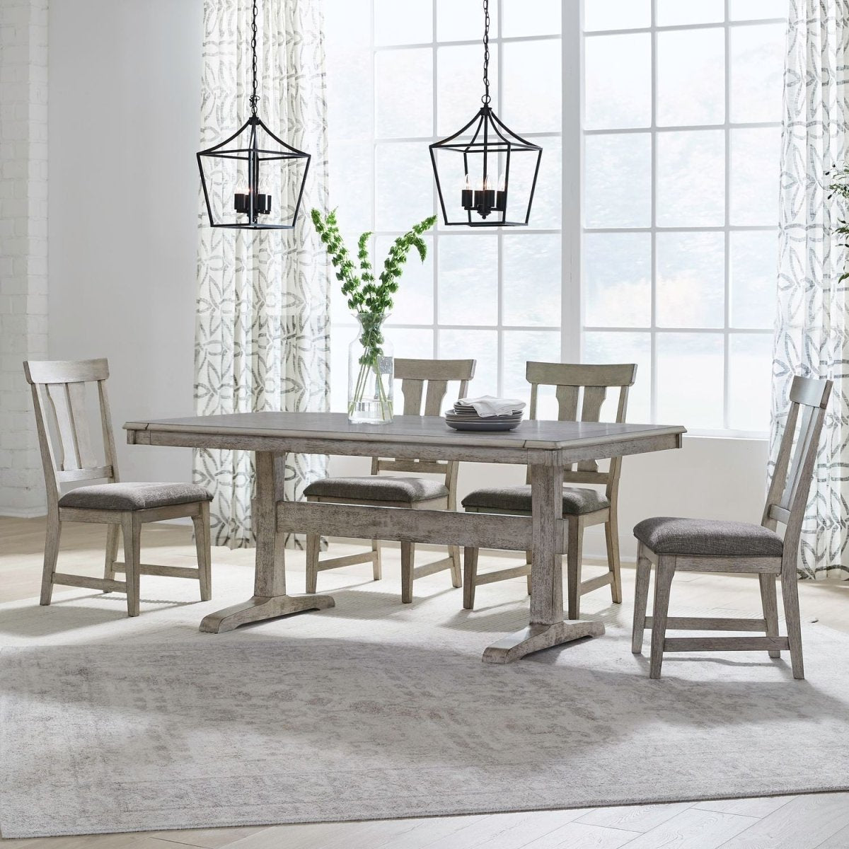 Hallendale - Trestle Table Set 5 Piece Dining Room Sets by Liberty Furniture - Walls Furniture & Mattress