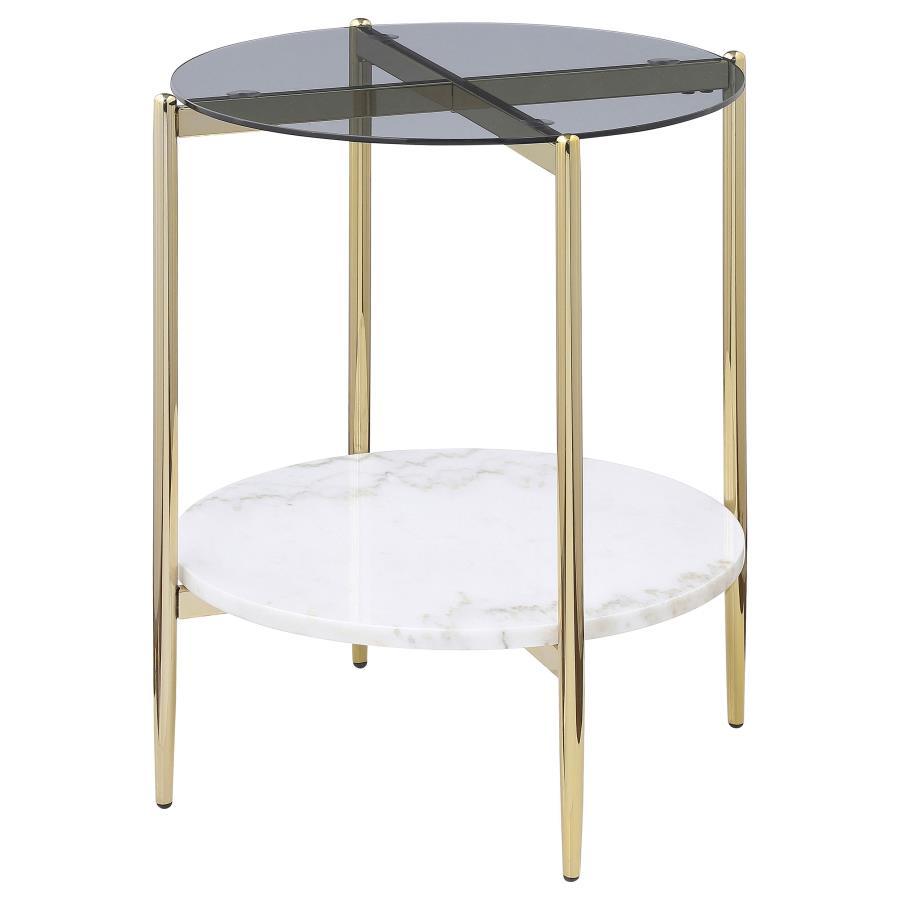 Jonelle - Round Glass Top Table End Tables by CoasterEveryday - Walls Furniture & Mattress