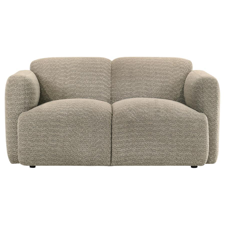 Dorset - Fabric Upholstered Round Track Arm Loveseat Stationary Loveseats by Coaster Fine Furniture - Walls Furniture & Mattress