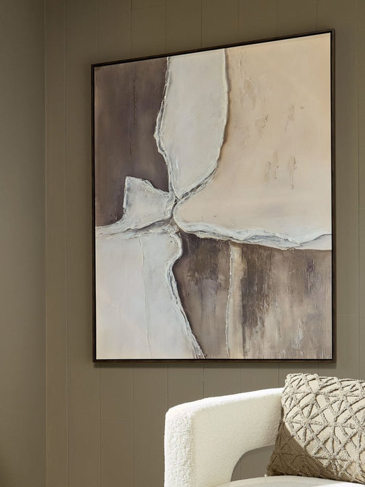 Junward - Wall Art - Brown / Tan / White Canvas Art by Signature Design by Ashley® - Walls Furniture & Mattress