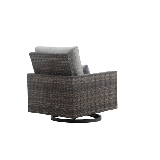 Bungalow - Patio Swivel Club Chair With Accent Pillow (Set of 2) - Gray Chair Sets by New Classic - Walls Furniture & Mattress