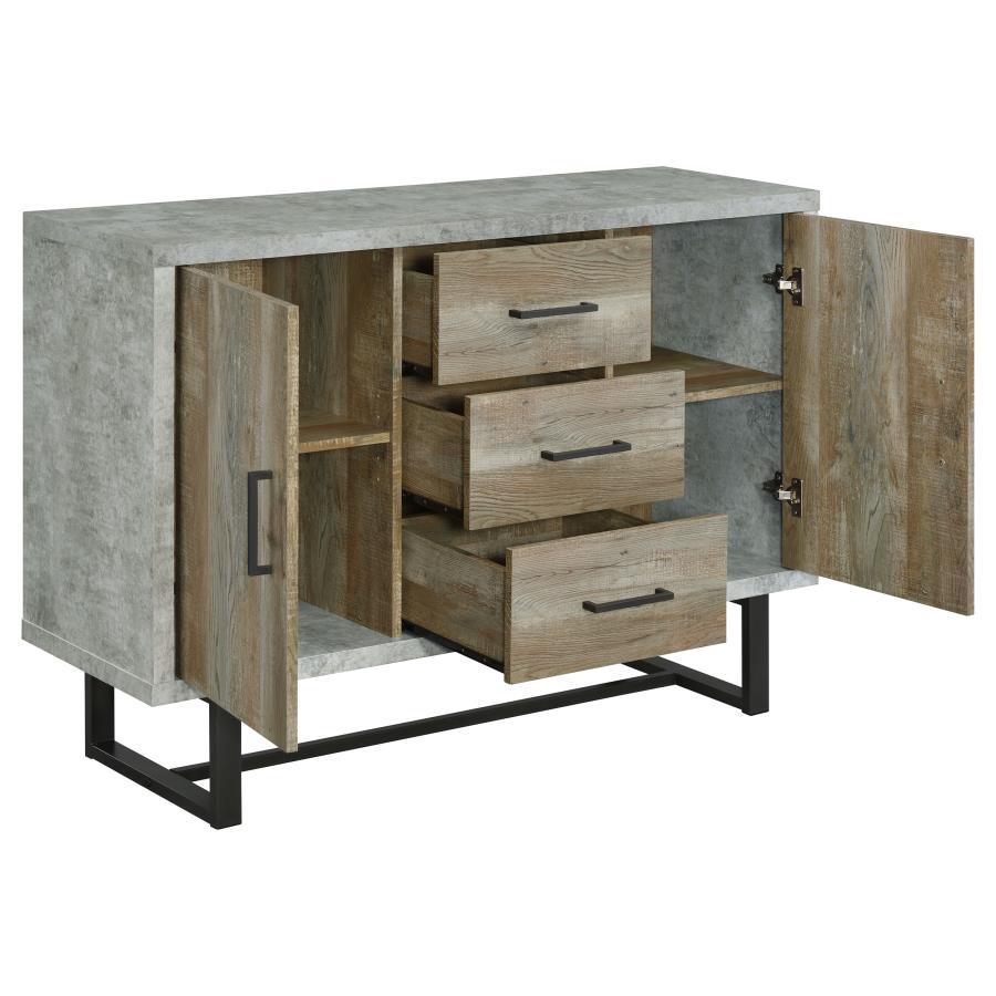 Abelardo - 3 - Drawer Engineered Wood Cabinet - Weathered Oak Accent Cabinets by CoasterEssence - Walls Furniture & Mattress