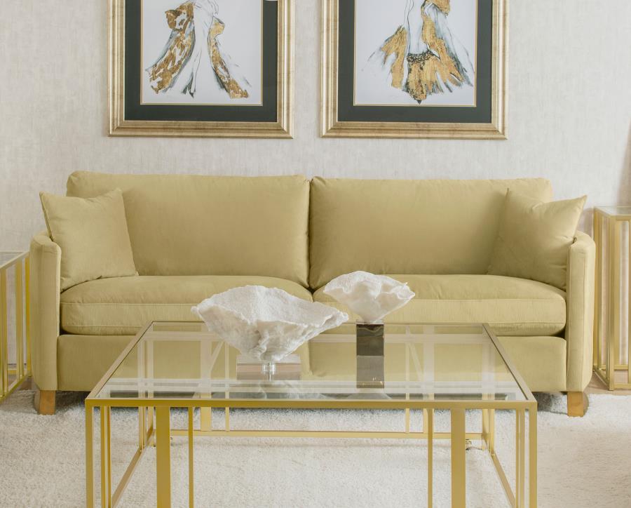 Corliss - Upholstered Arched Arm Sofa Stationary Sofas by CoasterElevations - Walls Furniture & Mattress