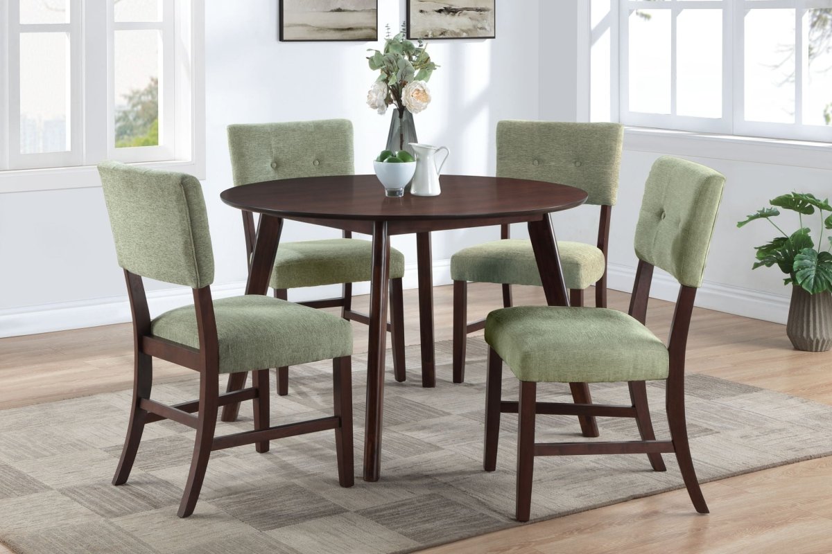 Tioga - 47" Round Dining Table Set 5 Piece Dining Room Sets by New Classic - Walls Furniture & Mattress