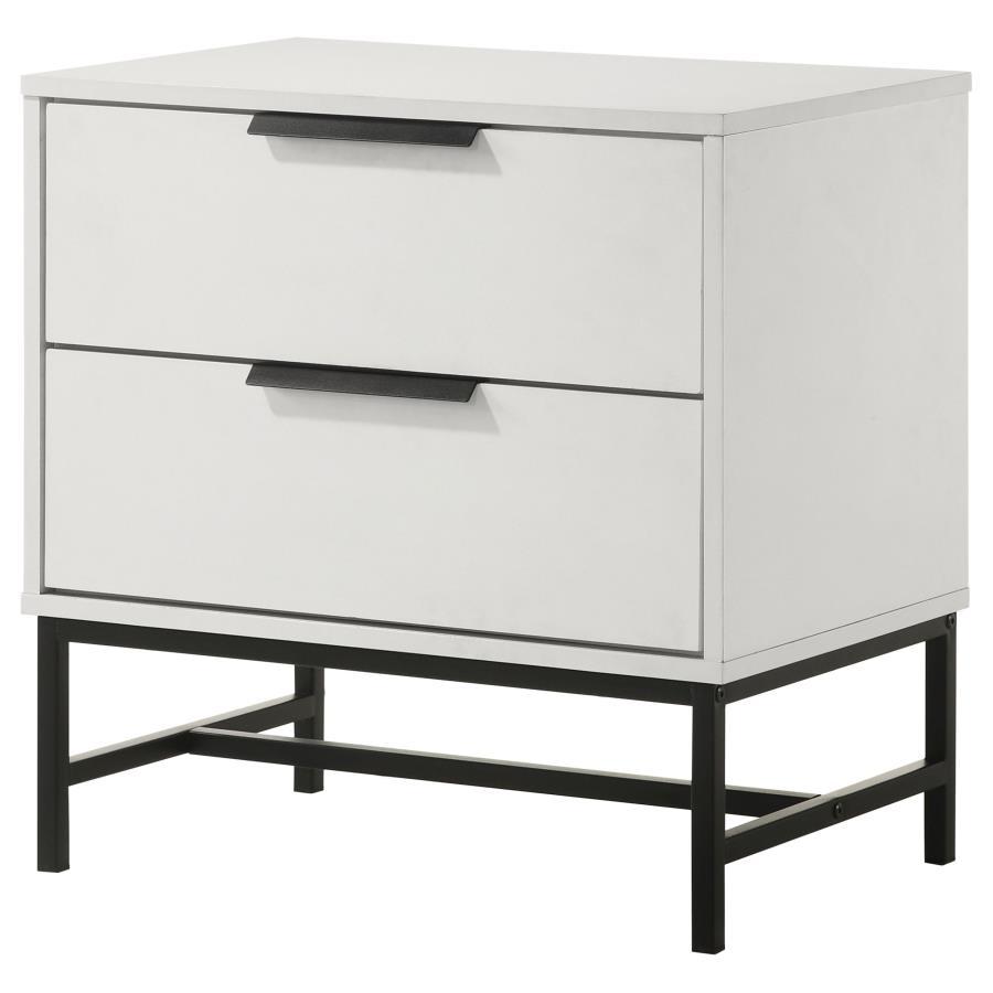 Sonora - 2 - Drawer Nightstand Bedside Table - White Accent Nightstands by Coaster Fine Furniture - Walls Furniture & Mattress