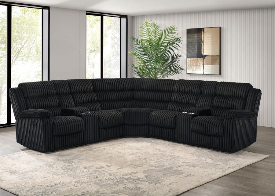 Atkinson - Upholstered Reclining Sectional Sofa Reclining Sectionals by Coaster Fine Furniture - Walls Furniture & Mattress