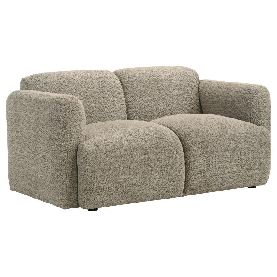 Dorset - Fabric Upholstered Round Track Arm Loveseat Stationary Loveseats by Coaster Fine Furniture - Walls Furniture & Mattress