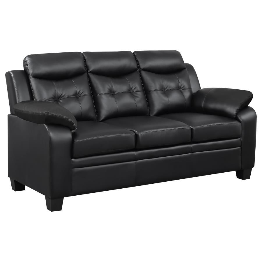 Finley - Upholstered Padded Arm Tufted Sofa - Black Stationary Sofas by CoasterEveryday - Walls Furniture & Mattress