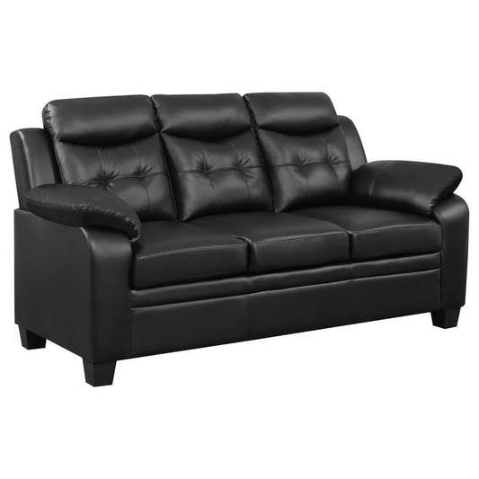 Finley - Upholstered Padded Arm Tufted Sofa - Black Stationary Sofas by CoasterEveryday - Walls Furniture & Mattress