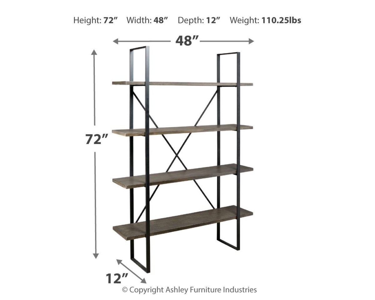 Gilesgrove - Bookcase - Black / Gray Etageres by Signature Design by Ashley® - Walls Furniture & Mattress