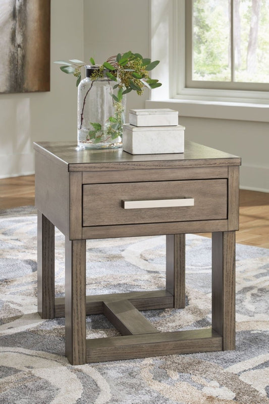 Loyaska - Rectangular End Table - Grayish Brown End Tables by Signature Design by Ashley® - Walls Furniture & Mattress