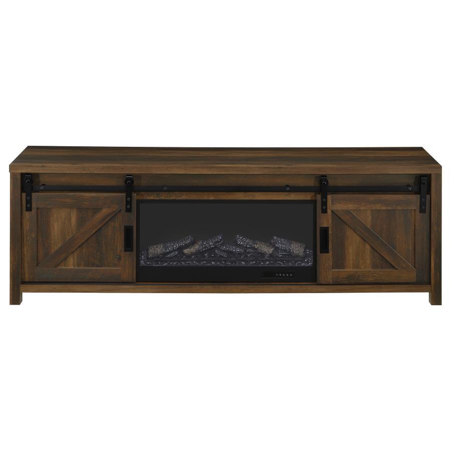 Enfield - 71" TV Stand Fireplace Media Console - Dark Pine Fireplace TV Stands by Coaster Fine Furniture - Walls Furniture & Mattress