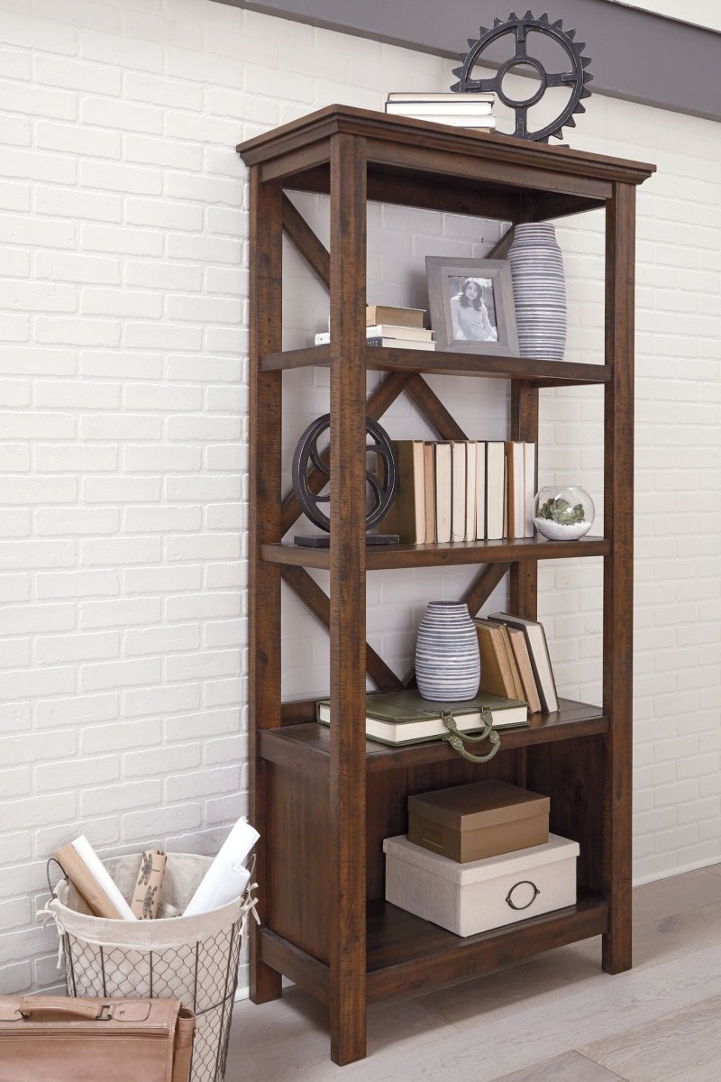 Baldridge - Large Bookcase - Rustic Brown Standard Bookcases by Signature Design by Ashley® - Walls Furniture & Mattress