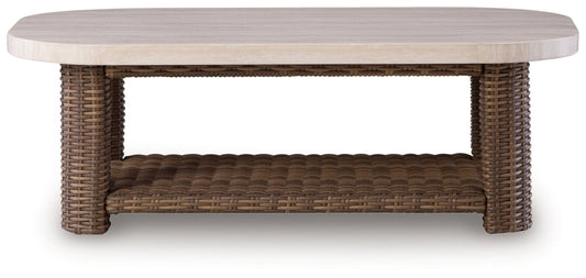 Dolan Creek - Rectangular Cocktail Table - Beige / Brown Coffee Tables by Signature Design by Ashley® - Walls Furniture & Mattress