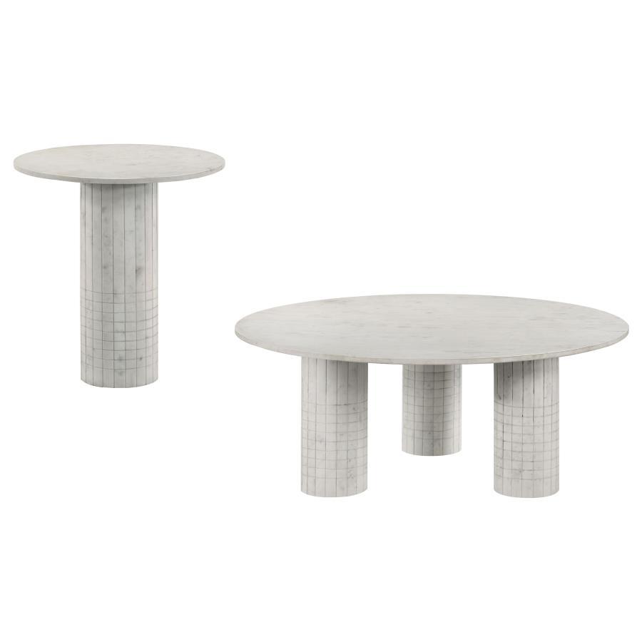 Astoria - Marble Coffee Table Set Table Sets by Coaster Fine Furniture - Walls Furniture & Mattress