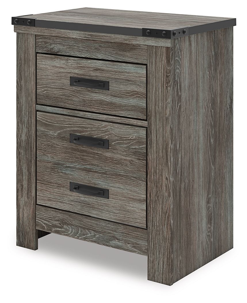 Frandern - Gray - Two Drawer Night Stand Nightstands by Signature Design by Ashley® - Walls Furniture & Mattress