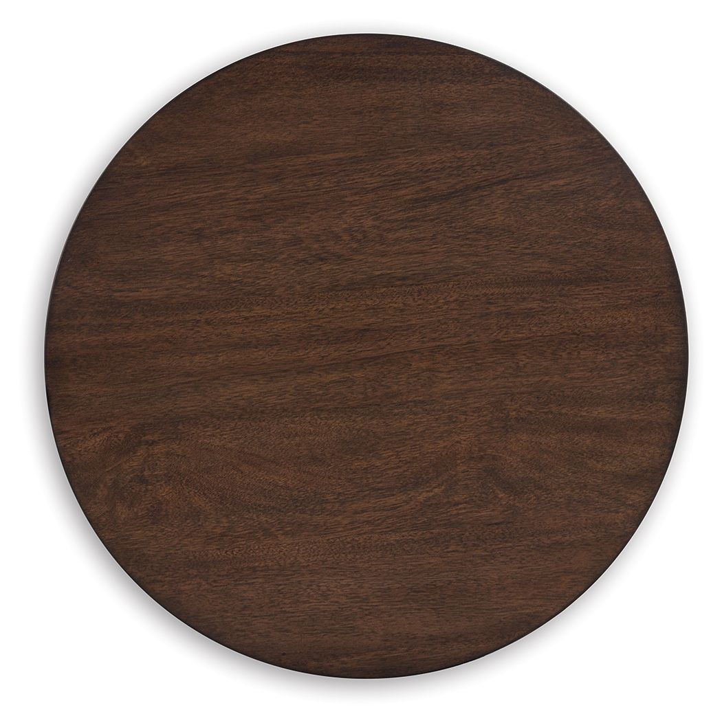 Korestone - Round End Table - Dark Brown End Tables by Signature Design by Ashley® - Walls Furniture & Mattress