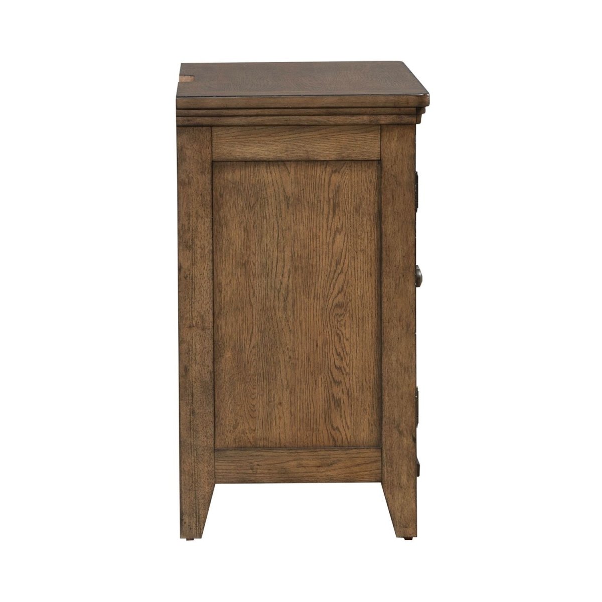 Carolina Park - 2 Door Bedside Chest With Charging Station - Brown Nightstands w/ Charging Stations by Liberty Furniture - Walls Furniture & Mattress