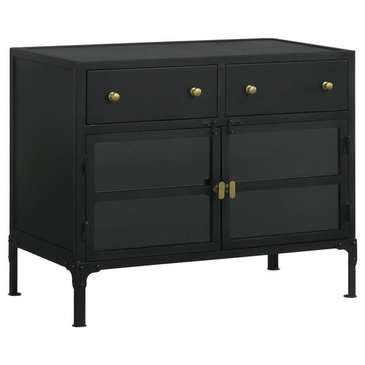 Sadler - 2 - Drawer Metal Accent Storage Cabinet - Matte Black Accent Cabinets by CoasterElevations - Walls Furniture & Mattress
