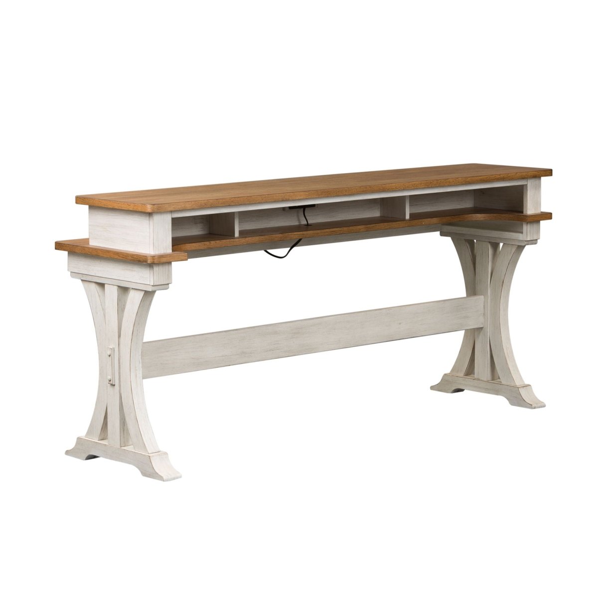 Farmhouse Reimagined - Console Bar Table - White Console Tables by Liberty Furniture - Walls Furniture & Mattress