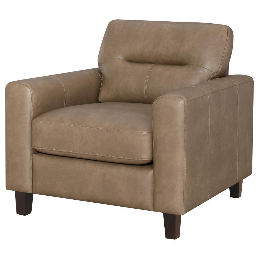 Scotland - Faux Leather Upholstered Track Arm Chair Arm Chairs by Coaster Fine Furniture - Walls Furniture & Mattress