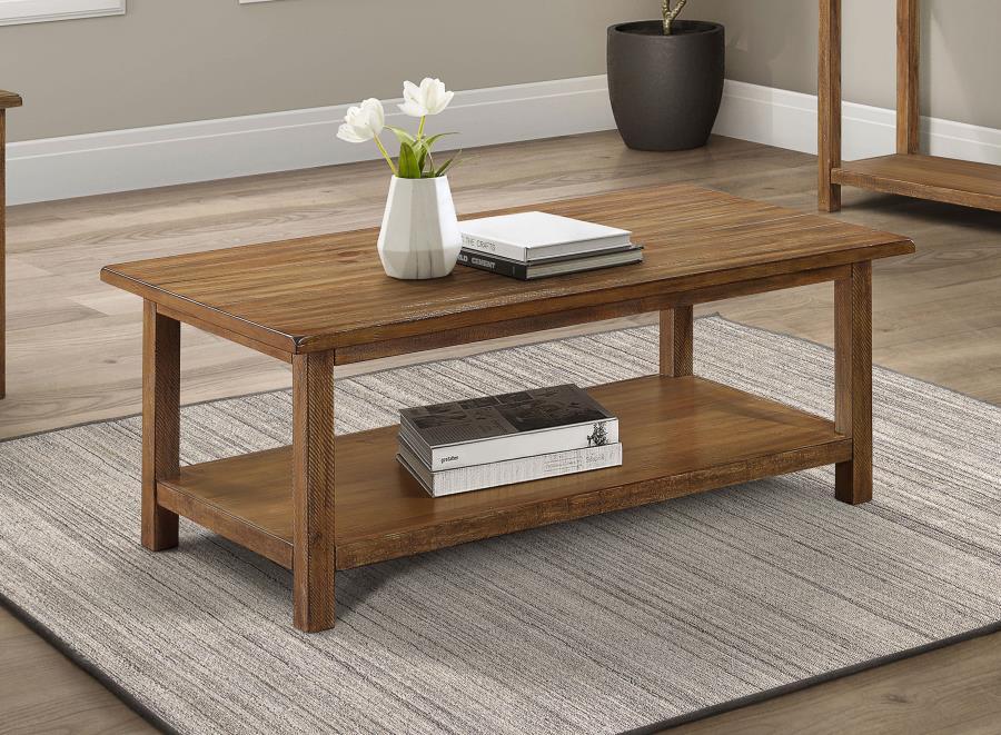 Payne - Wood Coffee Table with Shelf Coffee Tables by Coaster Fine Furniture - Walls Furniture & Mattress