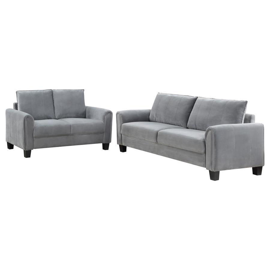 Davis - Upholstered Rolled Arm Sofa Stationary Sofas & Loveseats by Coaster Fine Furniture - Walls Furniture & Mattress