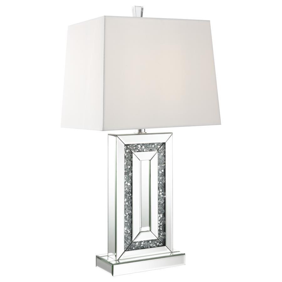 Ayelet - Tapered Shade Mirrored Table Lamp - Silver Table Lamps by CoasterElevations - Walls Furniture & Mattress