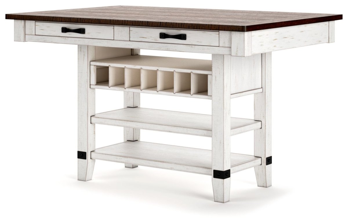Valebeck - Rect Dining Room Counter Table With Wine Rack Dining Tables by Signature Design by Ashley® - Walls Furniture & Mattress