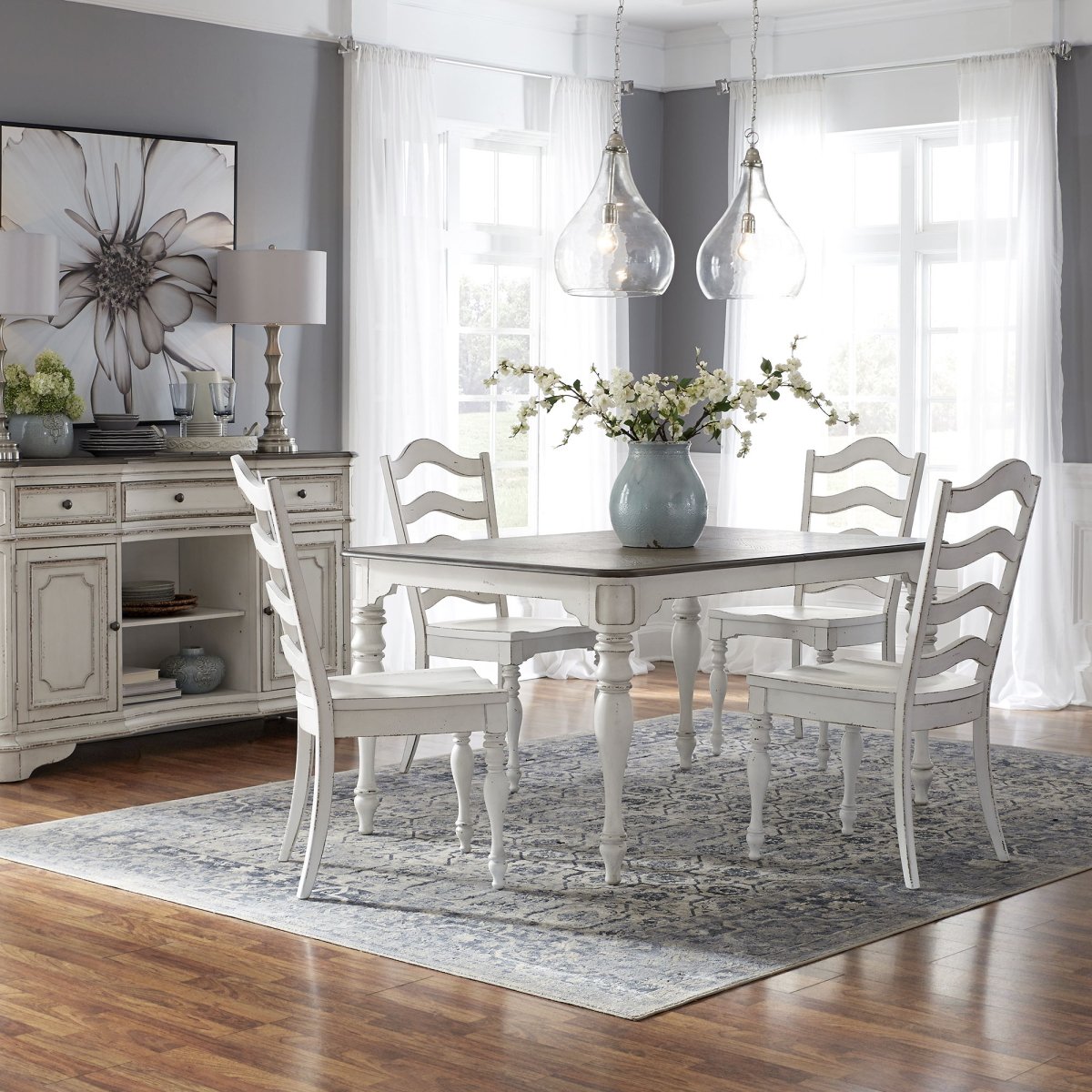 Magnolia Manor - Leg Table Set 5 Piece Dining Room Sets by Liberty Furniture - Walls Furniture & Mattress