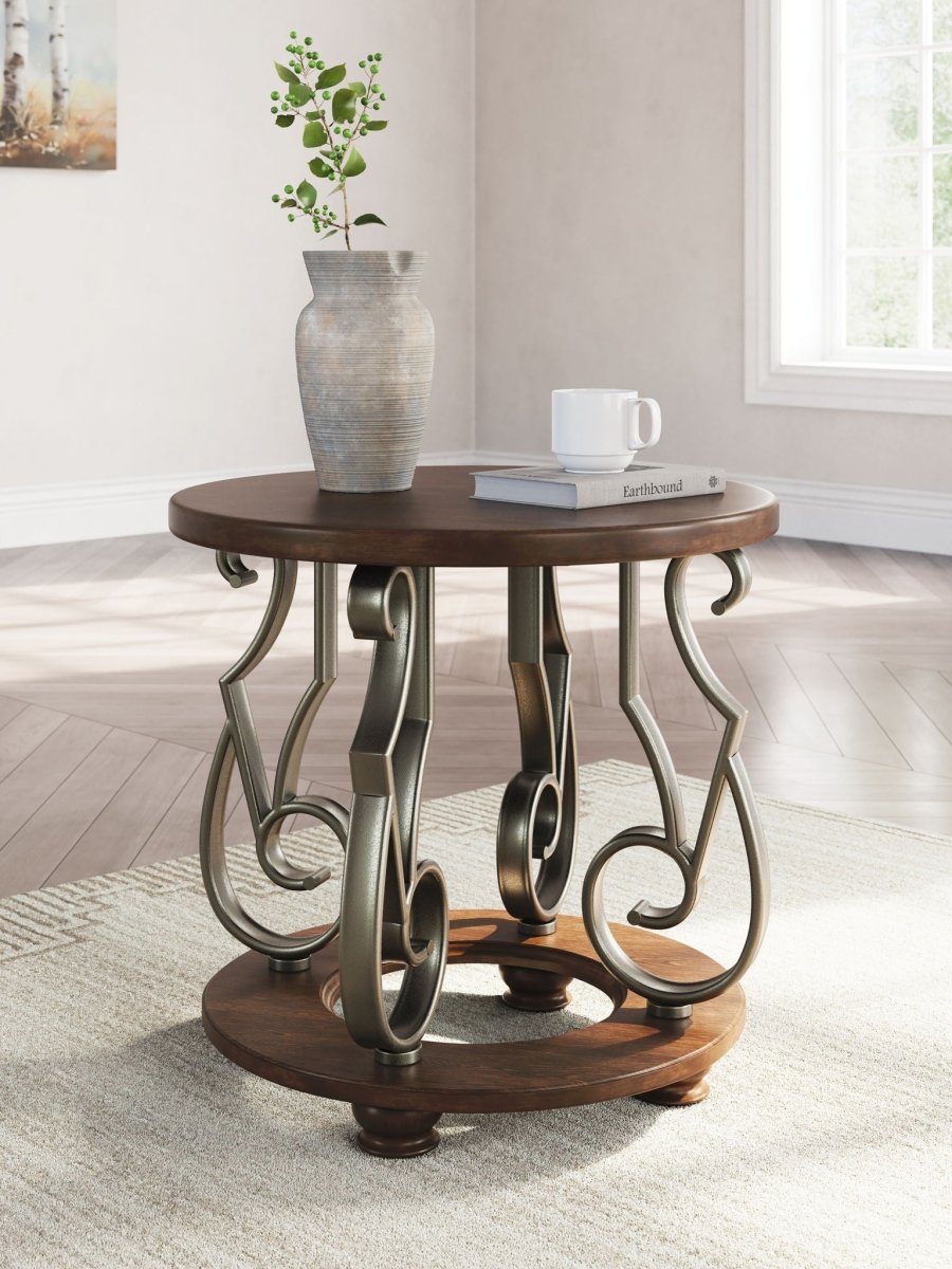 Frallyn - Round End Table - Dark Brown End Tables by Signature Design by Ashley® - Walls Furniture & Mattress